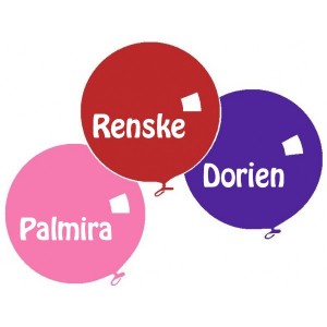 Tri Colore Ballon Namensetiketten für Mädchen