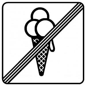 Verboten für Eiscreme-Aufkleber